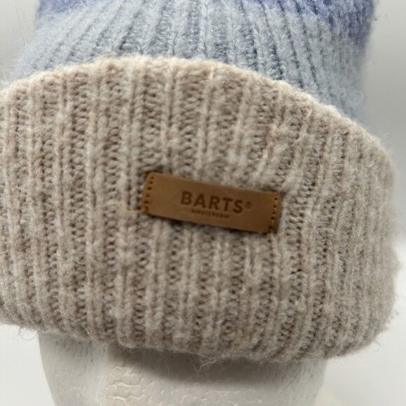 Barts Amsterdam Beanie Blue Chunky Knit Winter Hat One Size - Picture 2 of 6